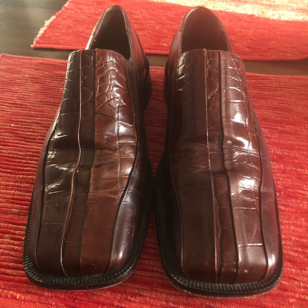 Stacy Adams alligator and leather shoes, used, size 10